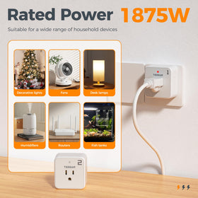 TESSAN two-outlets compact design saves space beside furniture.