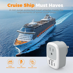 TESSAN two-pack travel adapter set fits in luggage with versatile charging