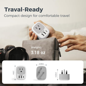 TESSAN UK plug adapter supports 100–250V devices for wide compatibility.