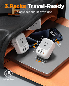 TESSAN UK travel adapter shown in hotel or dorm room setup for convenient charging.