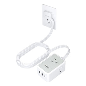 TESSAN ultra-thin flat extension cord with slim profile ideal for behind TVs