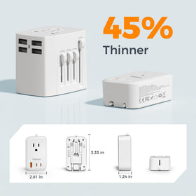 TESSAN universal travel adapter 4-in-1 outlet charging multiple devices simultaneously