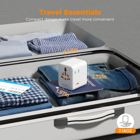 TESSAN in-use on hotel desk powering multiple devices