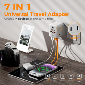 TESSAN adapter side ports showing two-prong outlet for US and Japan