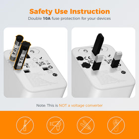 TESSAN two-prong outlet and USB ports for diverse devices