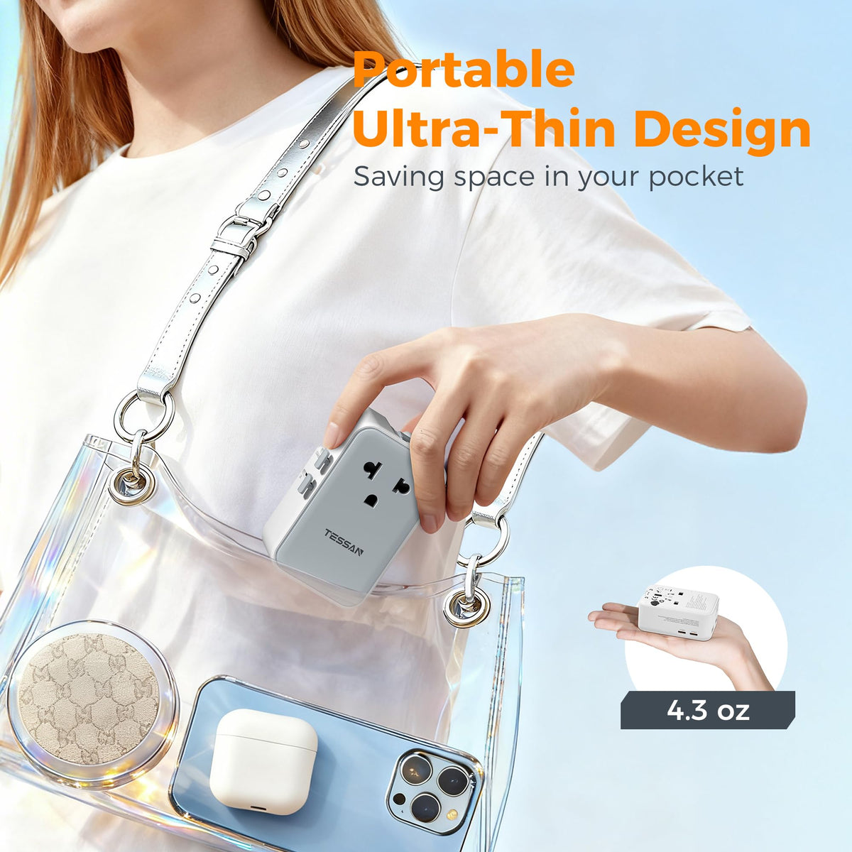 TESSAN compact design fits easily in luggage