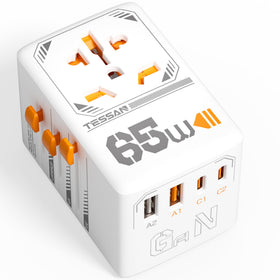 TESSAN universal travel adapter compact design for easy packing on trips.