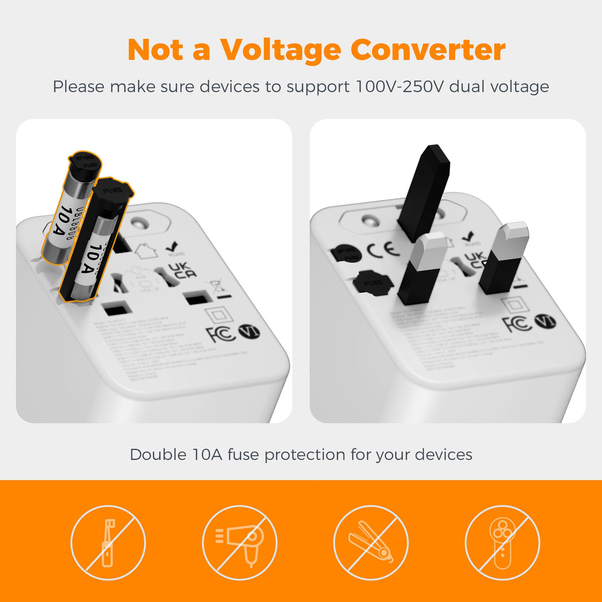 TESSAN fuse protection detail supports safe simultaneous charging.