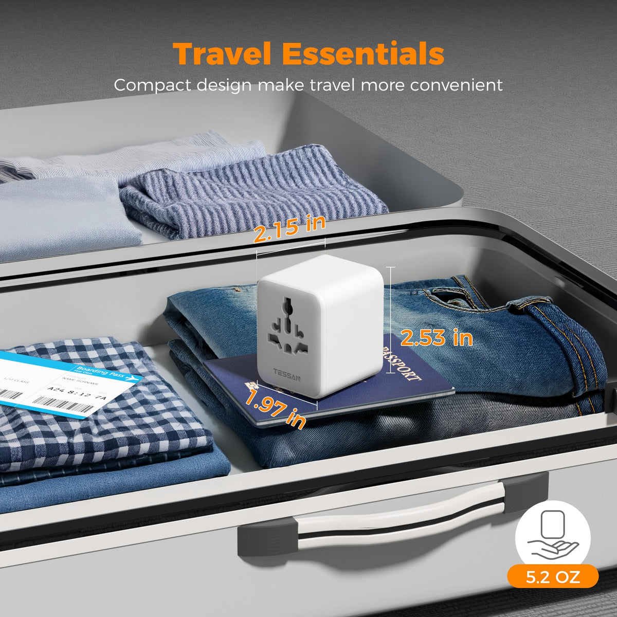 TESSAN in-use on hotel desk shows convenient charging during trips.