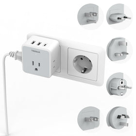 TESSAN universal travel adapter kit with six plugs for global travel.