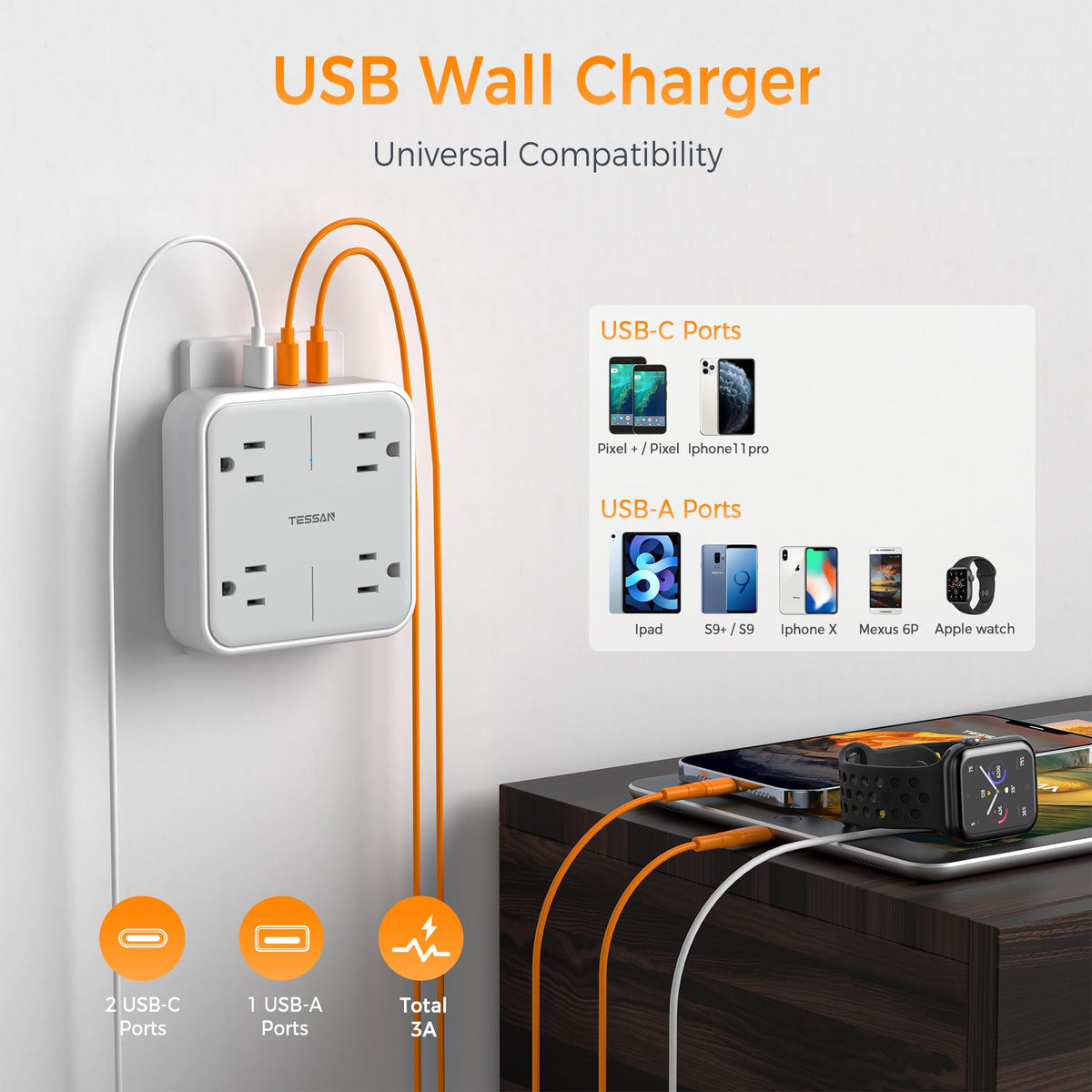 TESSAN USB-A port delivers fast charging for accessories