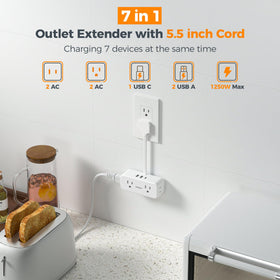 TESSAN USB-A ports provide up to 12W each for phones and tablets