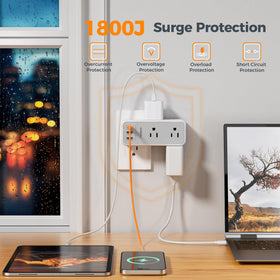 TESSAN USB-C port provides 15W fast charging for phones and tablets.