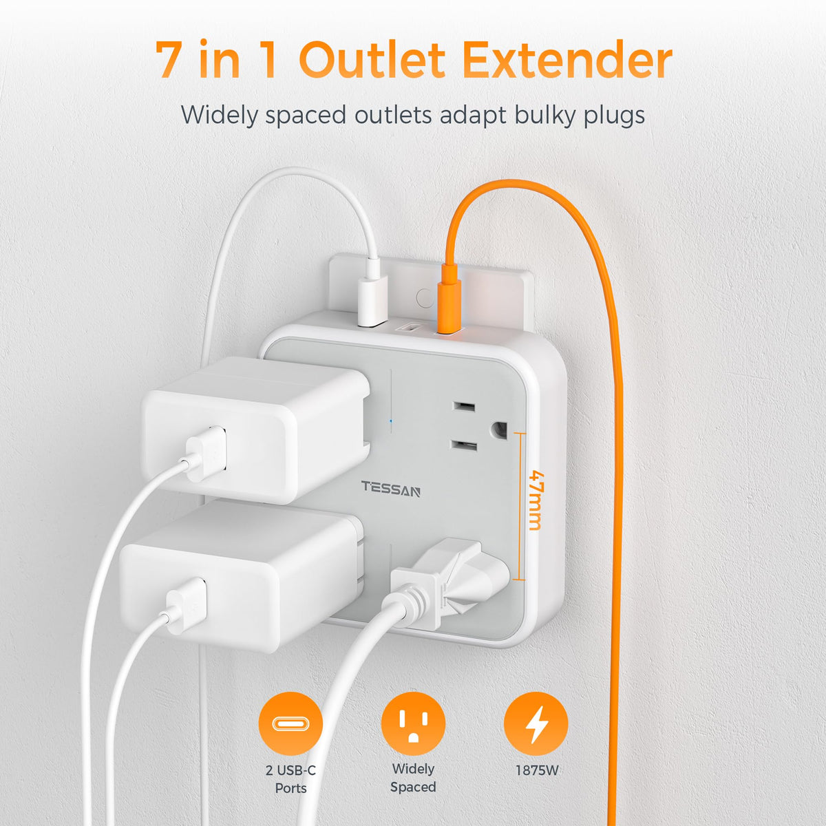TESSAN USB-C port enables quick charging for phones and tablets
