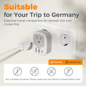 TESSAN USB-C 3A and USB-A 2.4A ports auto-detect charging