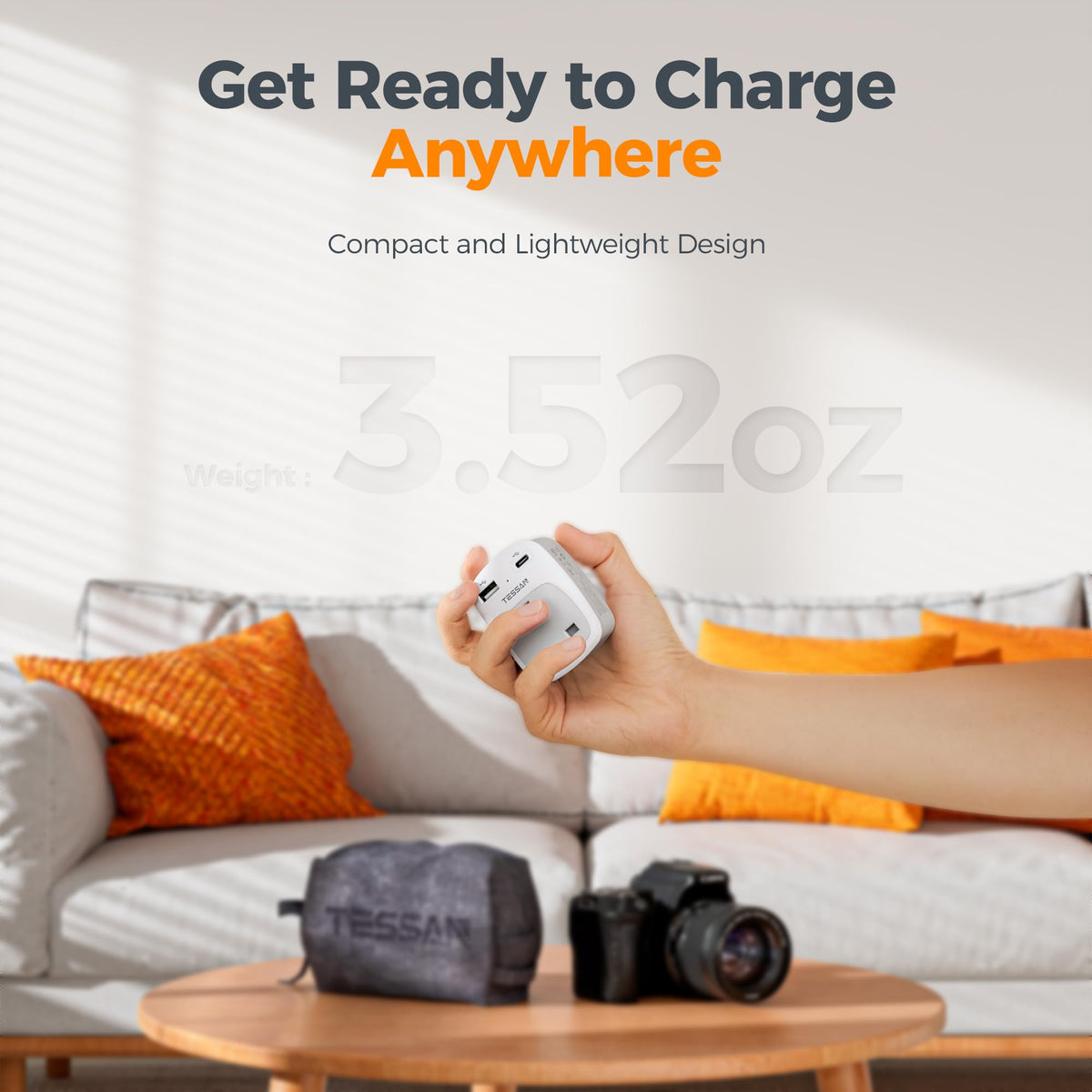 TESSAN USB ports provide up to 2.4A charging for devices