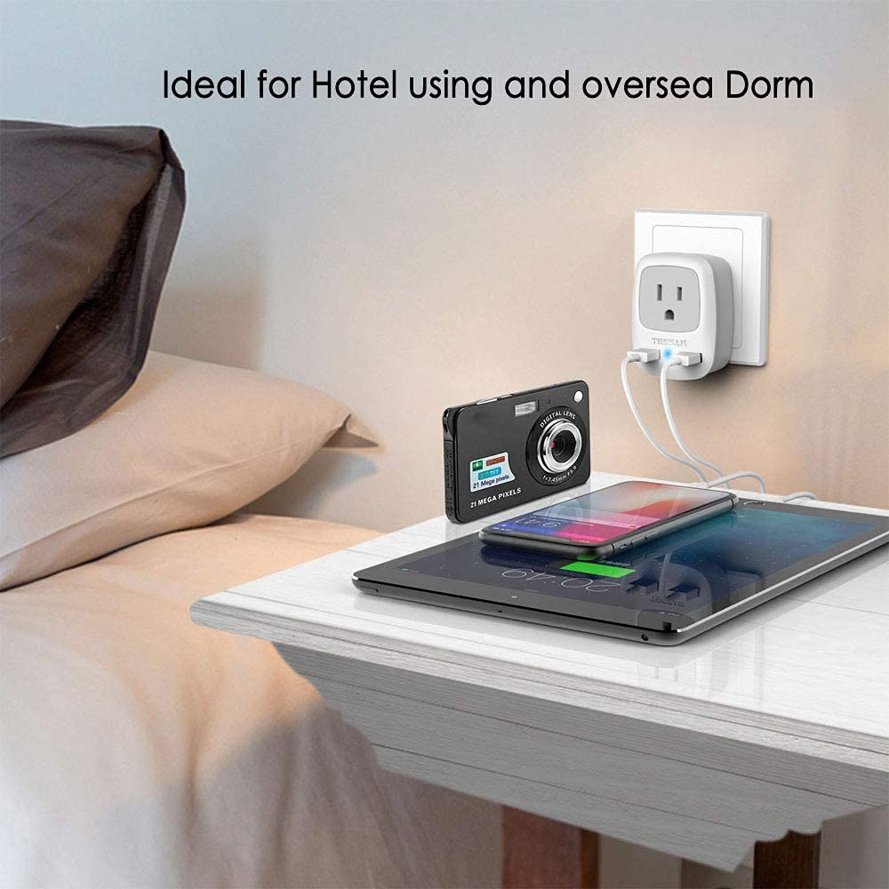 TESSAN voltage note 100-250V compatibility for most travel devices