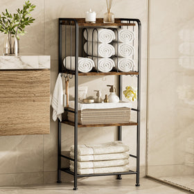 TETOTE 4-Tier towel rack with M-shaped dividers for organized bathroom storage
