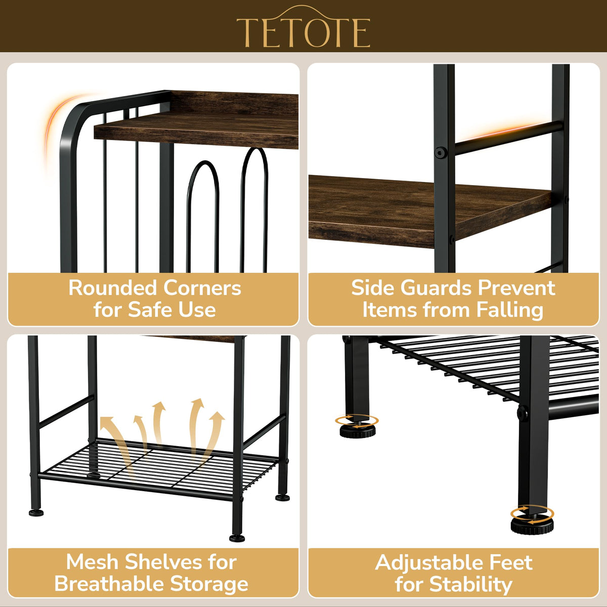 Breathable mesh bottom keeps towels dry on the TETOTE rack
