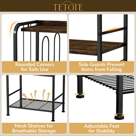 Breathable mesh bottom keeps towels dry on the TETOTE rack