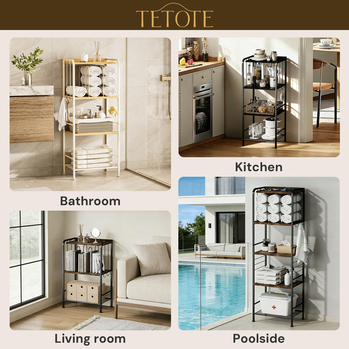 Free-standing TETOTE towel holder suitable for pool areas