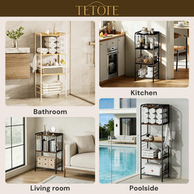 Free-standing TETOTE towel holder suitable for pool areas