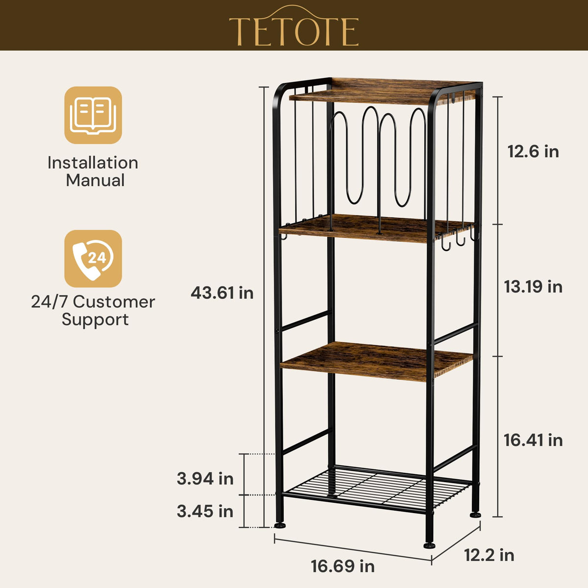 TETOTE top storage shelf offering easy access to essentials