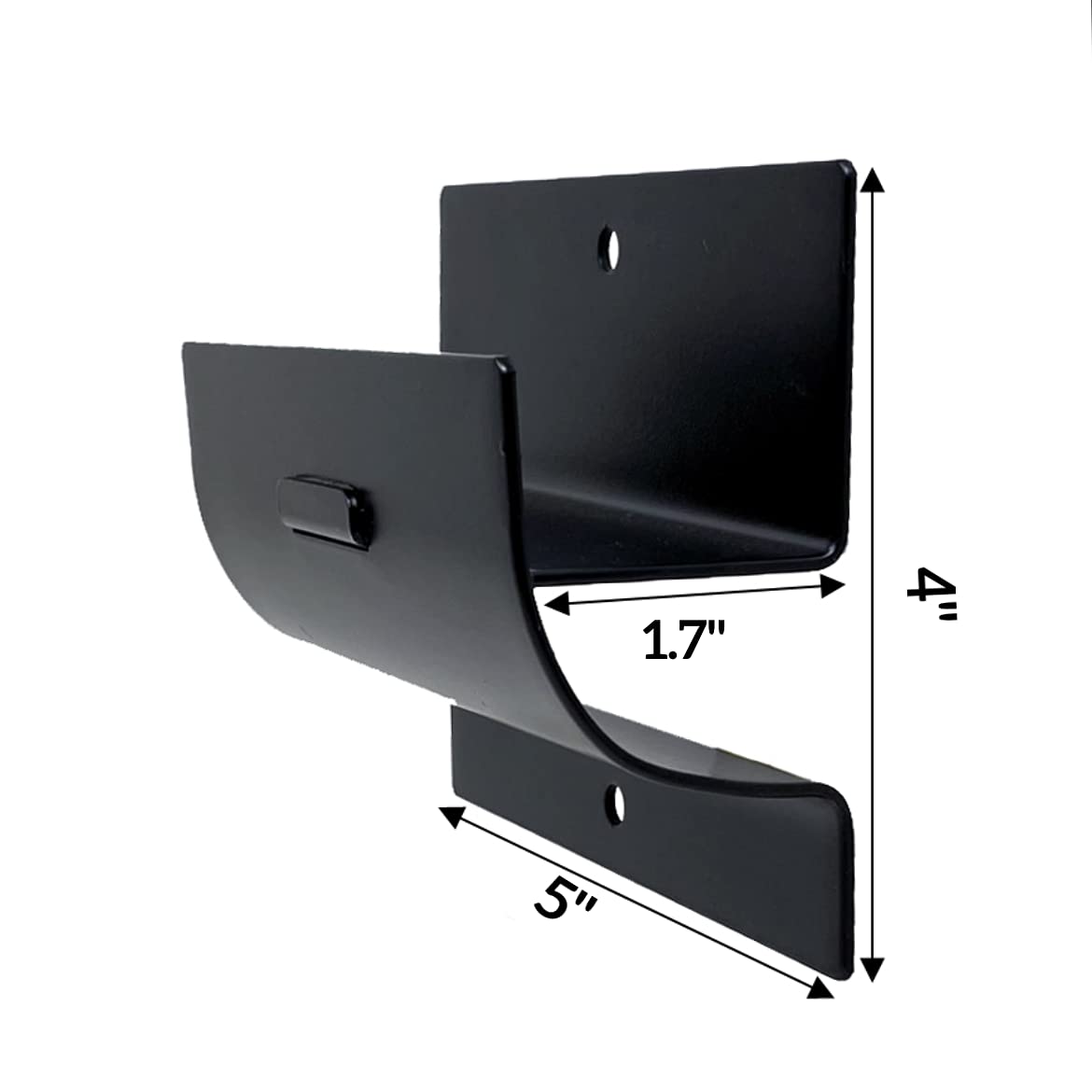 Close-up of GMH-01-2P matte black powder-coated steel finish for durability