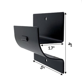 Close-up of GMH-01-2P matte black powder-coated steel finish for durability