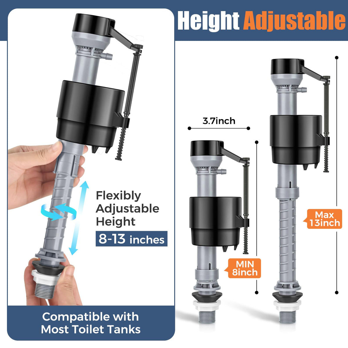TEVIORA 2-inch flapper delivers a reliable seal and leak prevention.