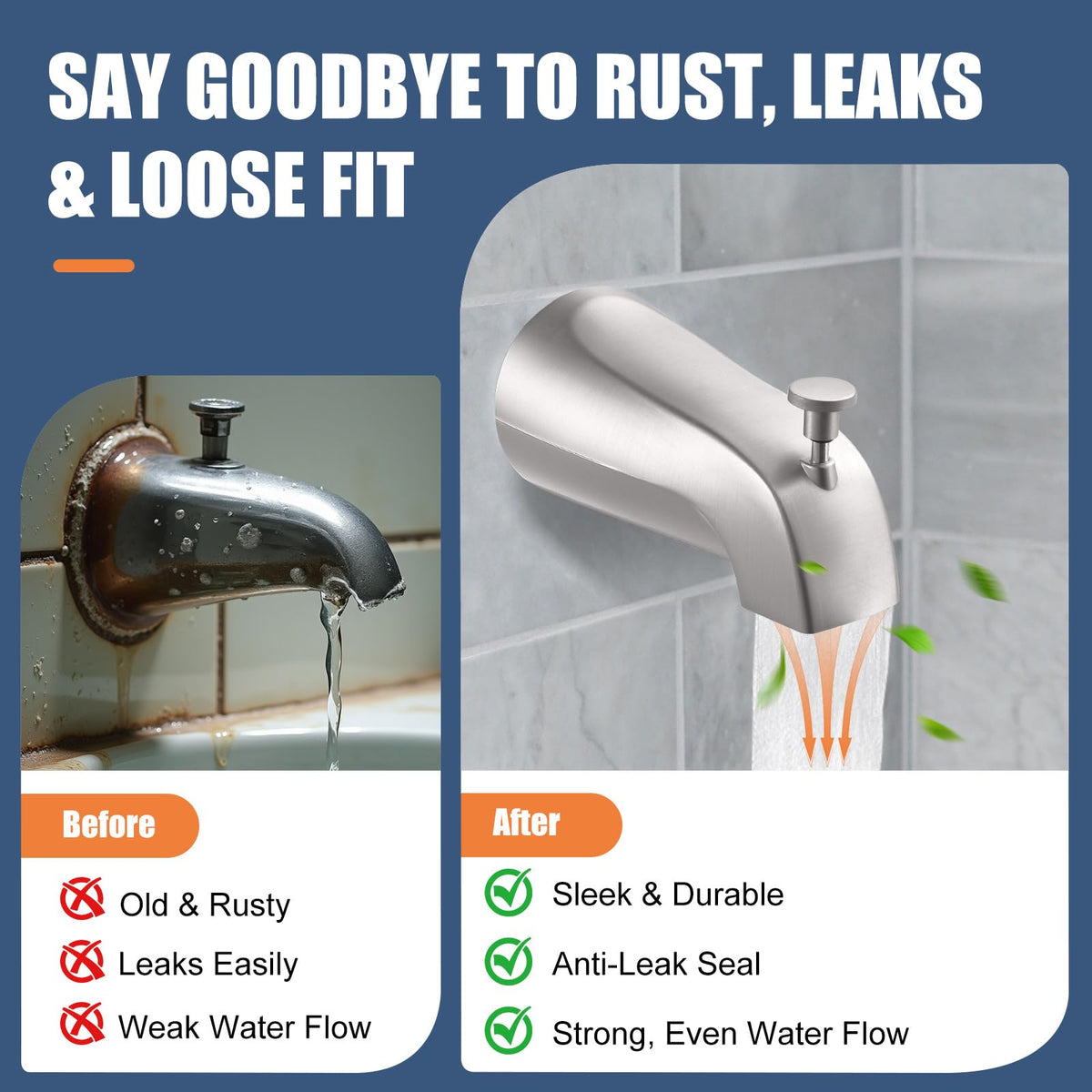 Durable brushed nickel finish resists rust in humid bathrooms