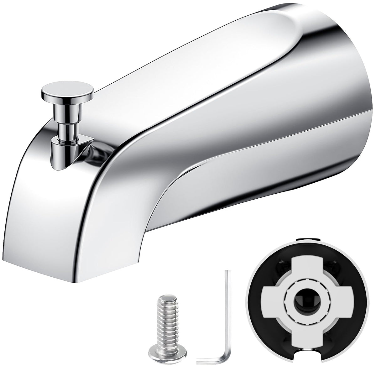 TEVIORA tub spout with pull-down diverter for easy water routing