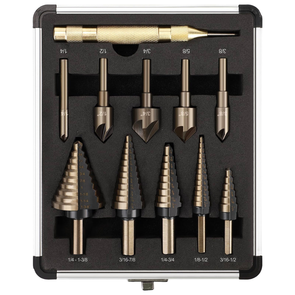 TEWORDA step-bit-set for metal and wood delivering smooth holes