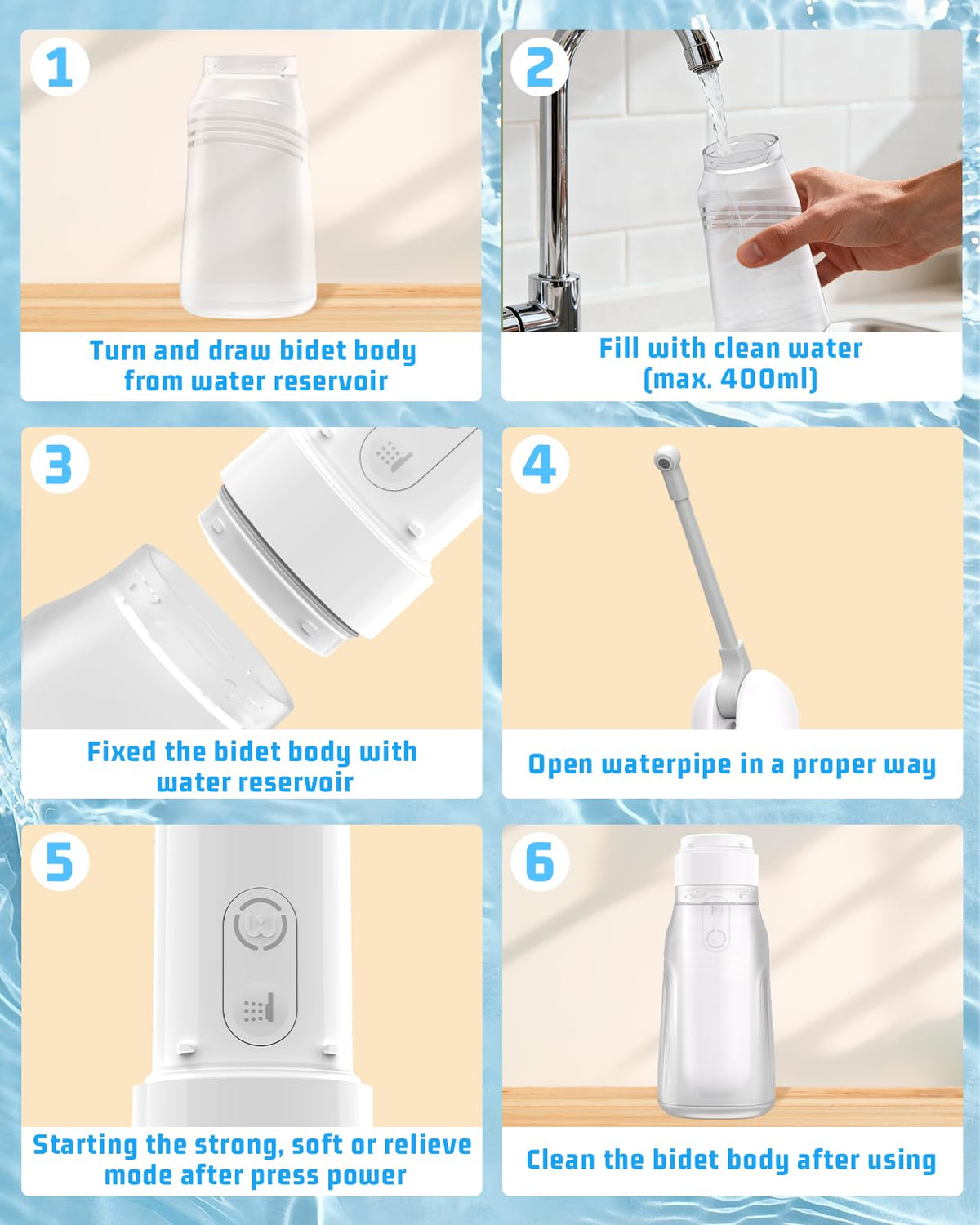 Texpot bidet supports children's hygiene and elderly care on the go.