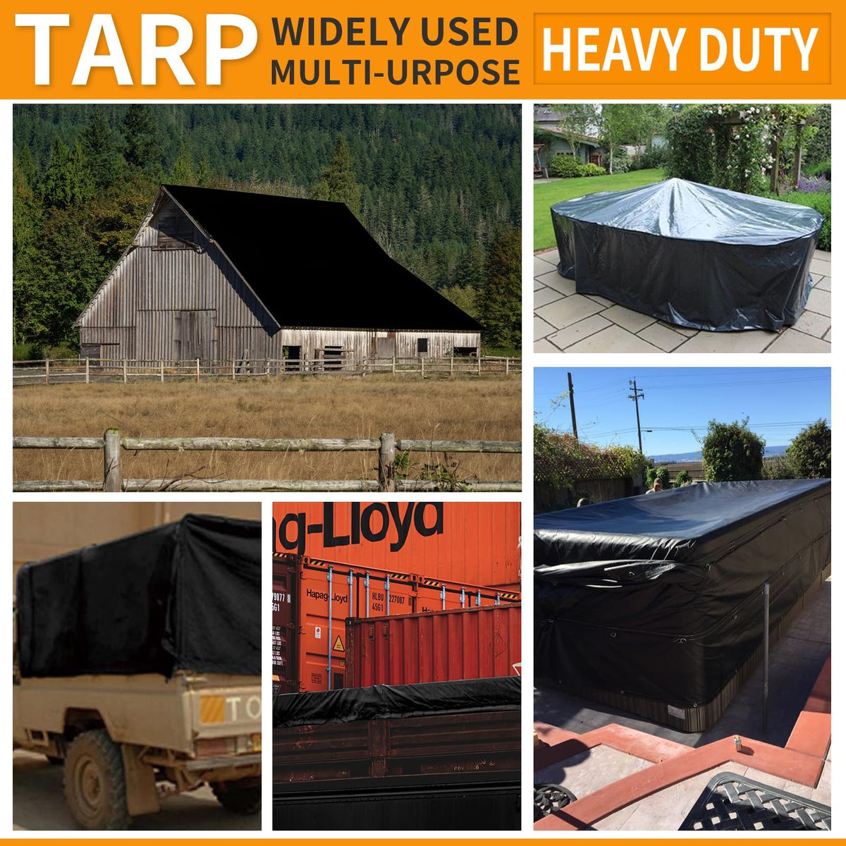 TEZONG outdoor tarp suitable as emergency roof patch or shelter