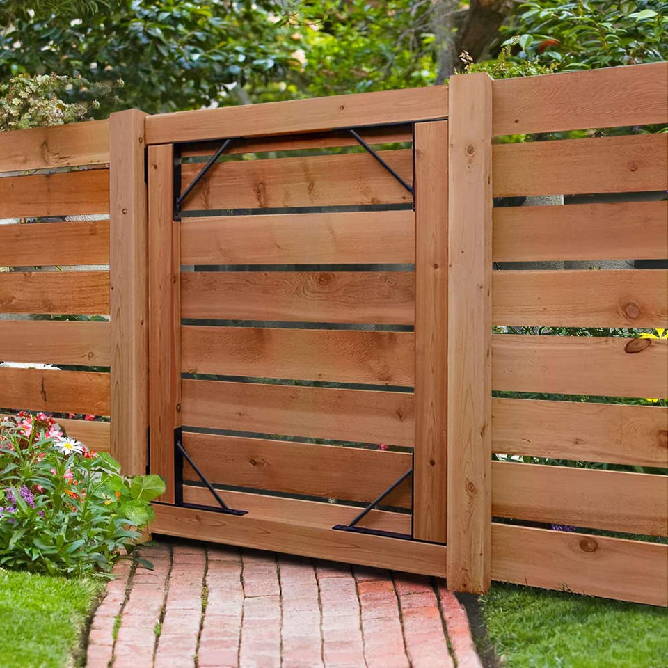 TFMUZERT heavy-duty fence gate kit corner brackets ensure sturdy, long-lasting gate stability.