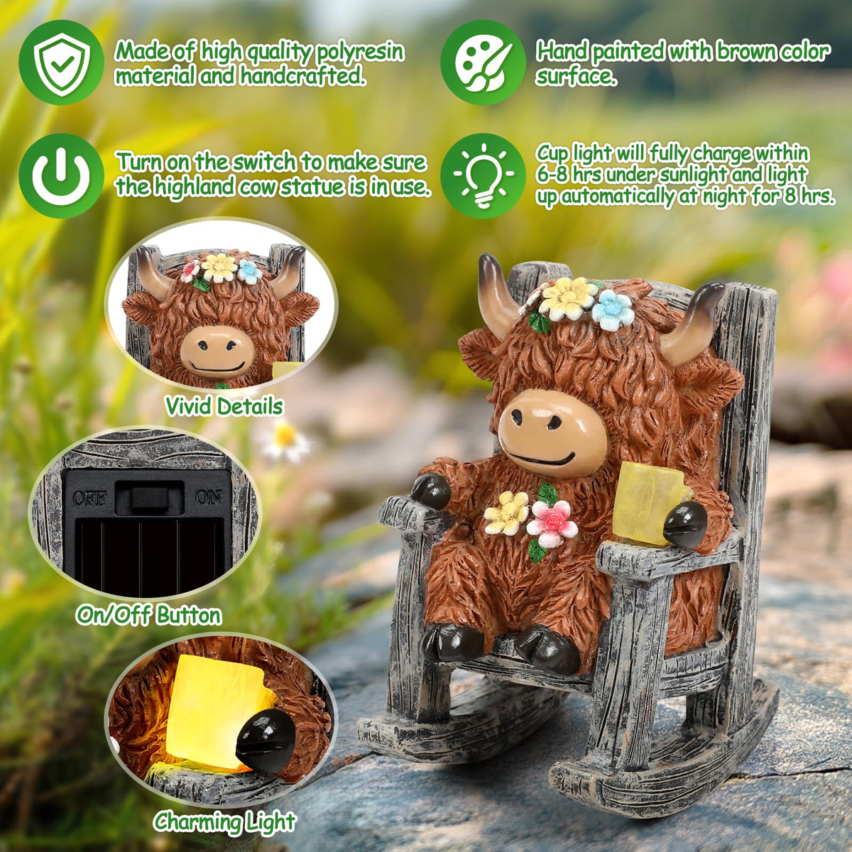 Tfro & Cile handcrafted Highland cow detail showing artisan craftsmanship