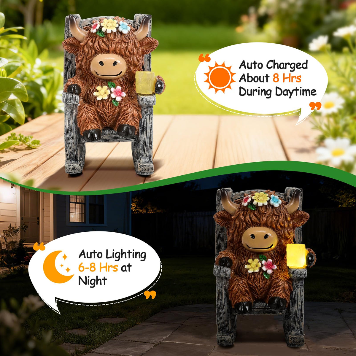 Tfro & Cile outdoor yard ornament for porch, patio, or lawn