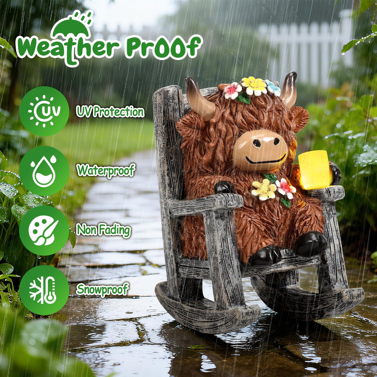 Tfro & Cile polyresin garden statue with durable outdoor finish