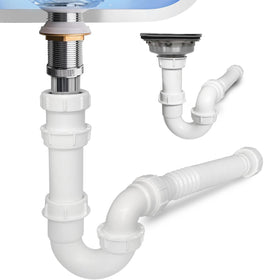 TGEOND P-Trap kit flexible extension tube demonstrates adjustable height for tight spaces