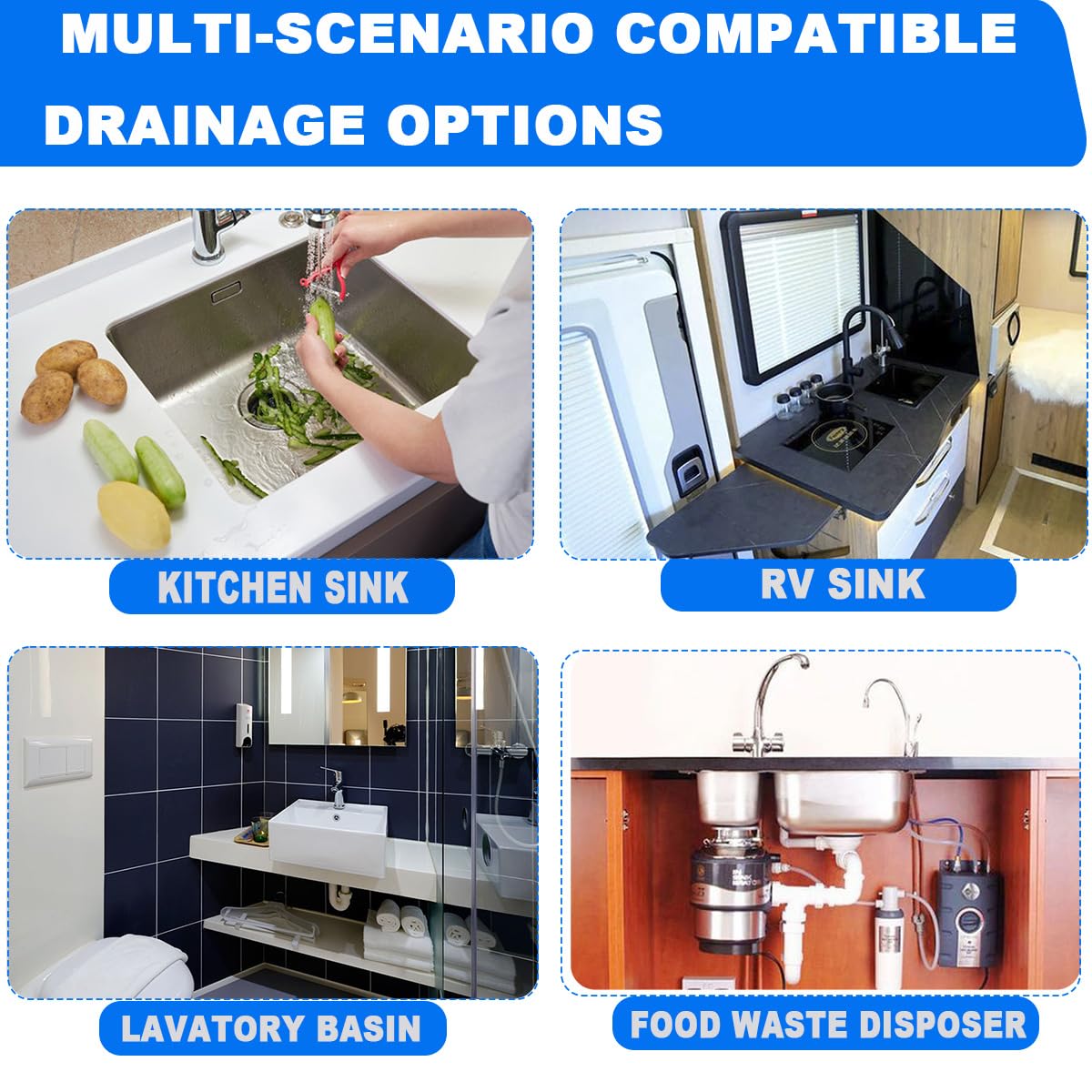 TGEOND P-Trap kit odor-blocking trap helps prevent kitchen smells from spreading