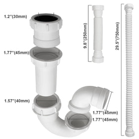 TGEOND P-Trap kit threaded adapter enables secure connections to standard pipes