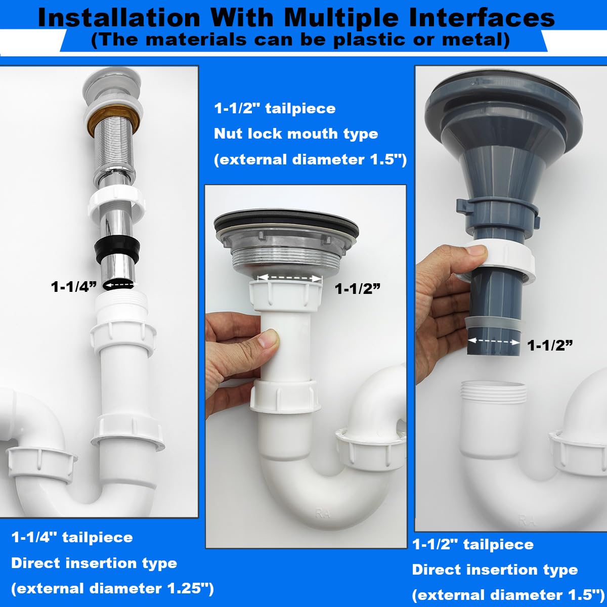 TGEOND P-Trap kit universal fit supports most kitchen and bathroom sinks