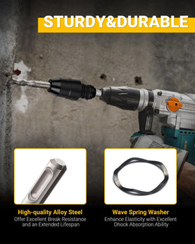 TGFTGF heavy-duty concrete drilling with SDS-Max bits using the adapter