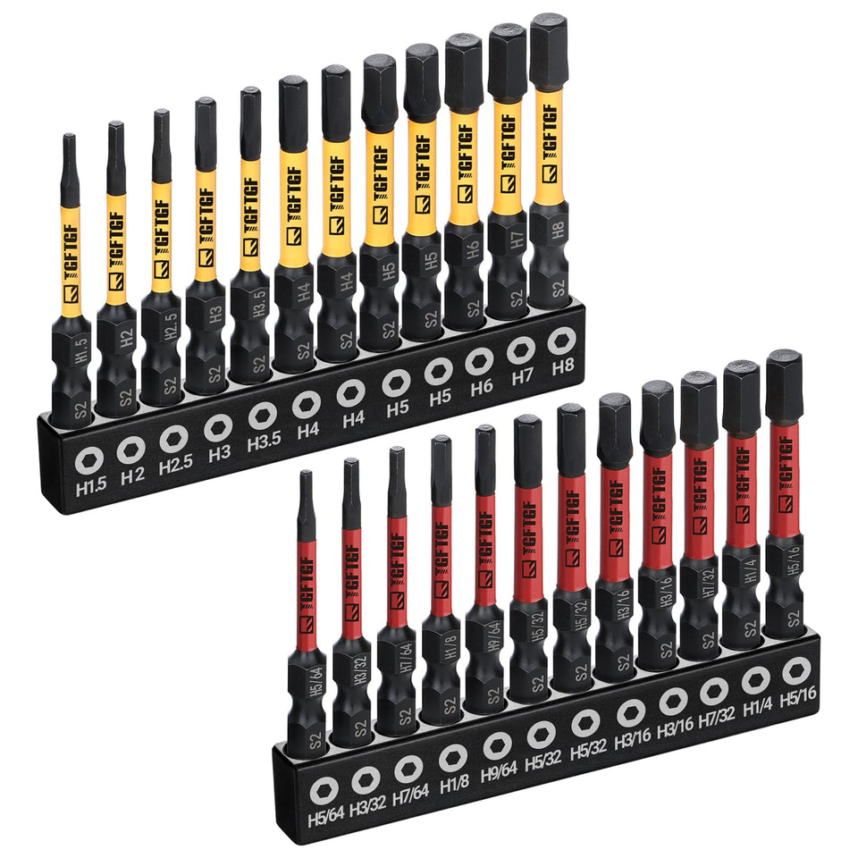 TGFTGF Impact hex head bits ready for precise fastening in tight spaces