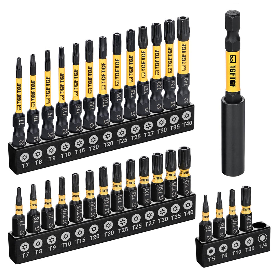TGFTGF Impact Torx Bit Set 31PCS in a neatly organized box for quick access.