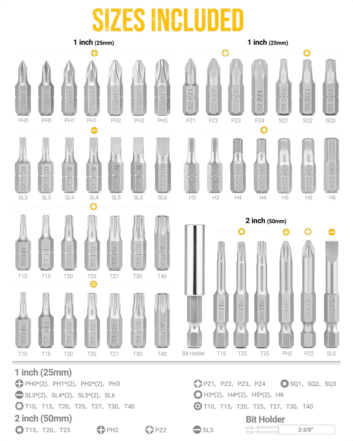 TGFTGF S2 hex bits with strong magnet and precise fit
