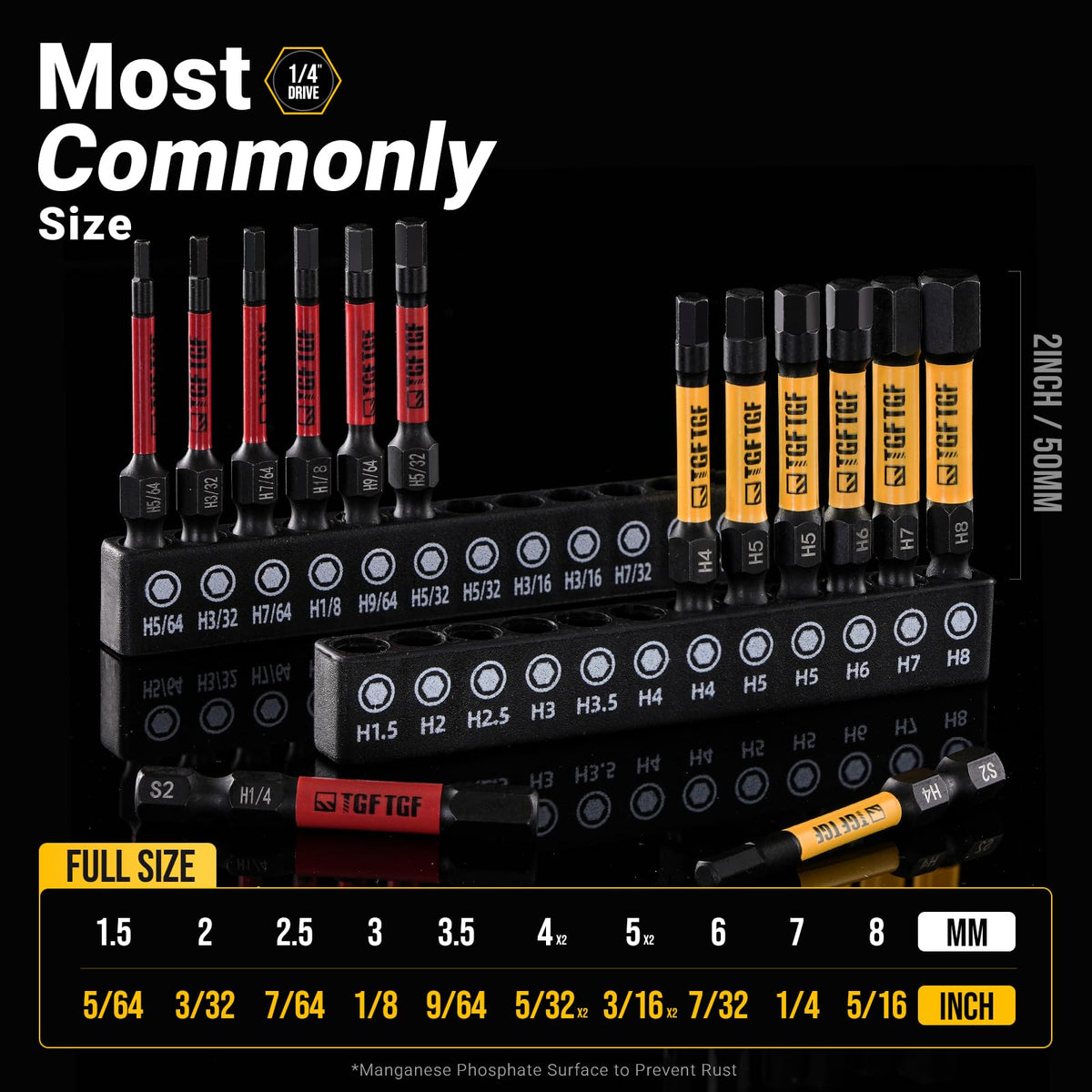 TGFTGF S2 steel precision bits for durable performance under tough screwdriving