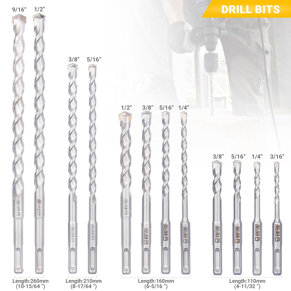 TGFTGF SDS-Plus bit head enables quick changes and precise drilling