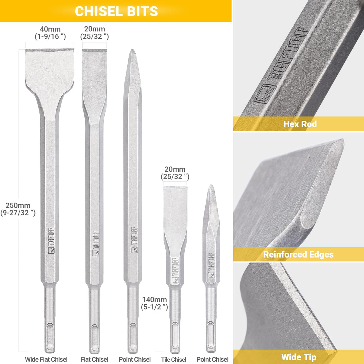 TGFTGF YG8C carbide tips resist wear in concrete and brick